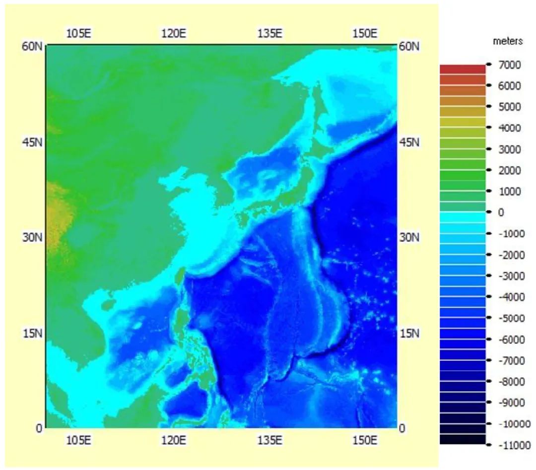 ETOPO1截取海洋数值模拟区域水深分布图.jpg